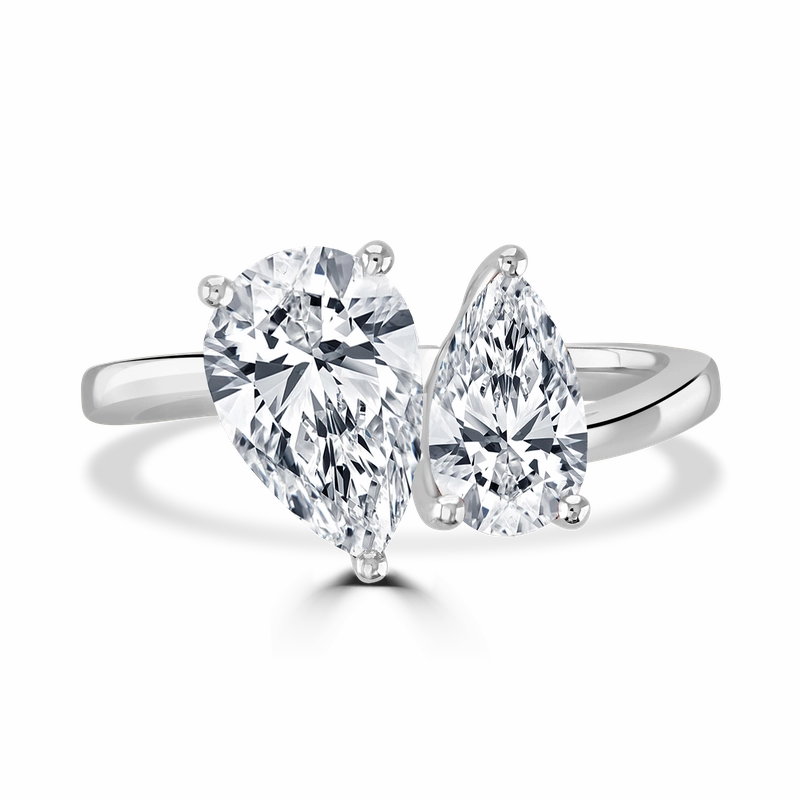 Platinum 2.6ct Laboratory Grown Diamond 'Toi et Moi' Ring