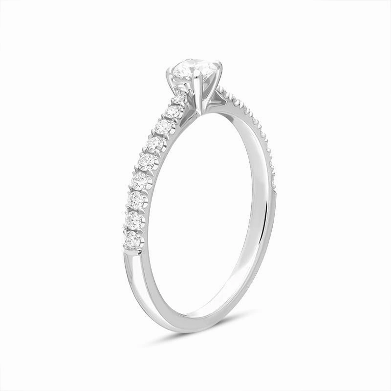 Platinum Brilliant Cut 0.43ct Diamond Shoulder Solitaire Ring