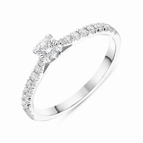 Platinum Brilliant Cut 0.43ct Diamond Shoulder Solitaire Ring