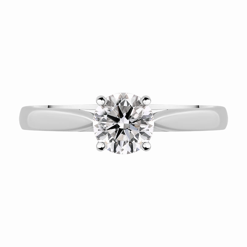 Platinum Diamond 0.70ct Round Brilliant Cut Solitaire Ring