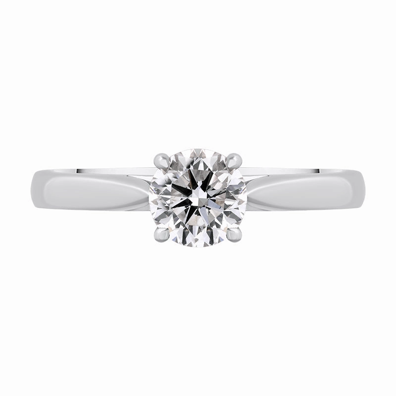 Platinum Diamond 0.77ct Round Brilliant Cut Solitaire Ring