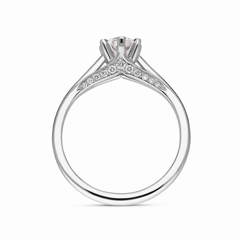 Platinum Diamond Certified Solitaire Shoulder Set Ring