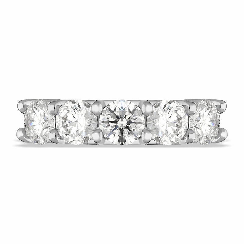Platinum Diamond Five Stone Half Eternity Ring