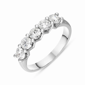 Platinum Diamond Five Stone Half Eternity Ring