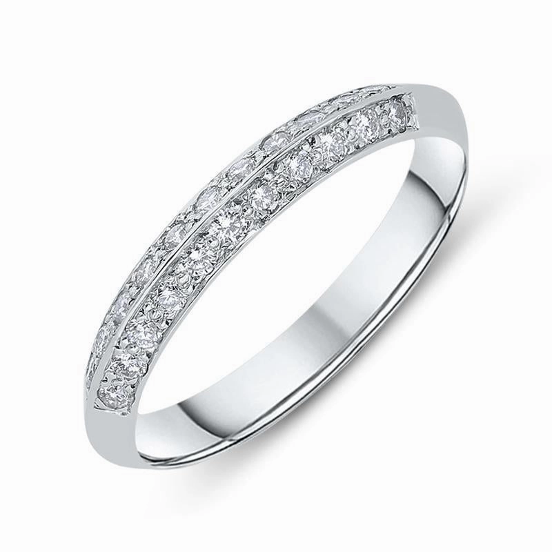 Platinum Diamond Grain Set Wedding Half Eternity Ring