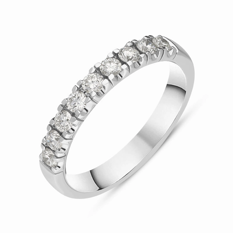 Platinum Diamond Nine Stone Half Eternity Ring