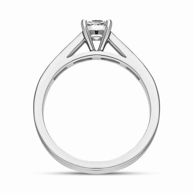 Platinum Diamond Shoulder Solitaire Ring