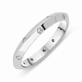 Platinum Diamond Triangular Wedding Ring
