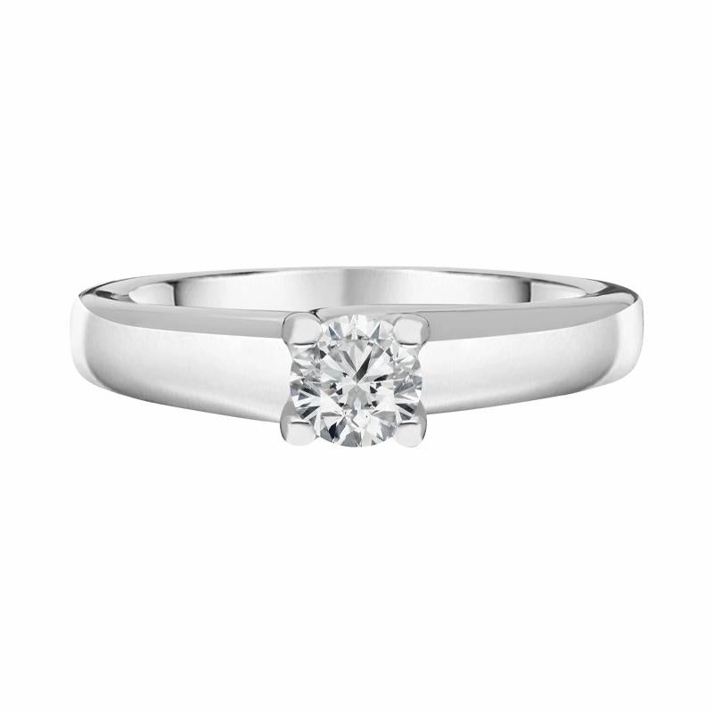 Platinum Diamond Twisted Claw Set Solitaire Ring