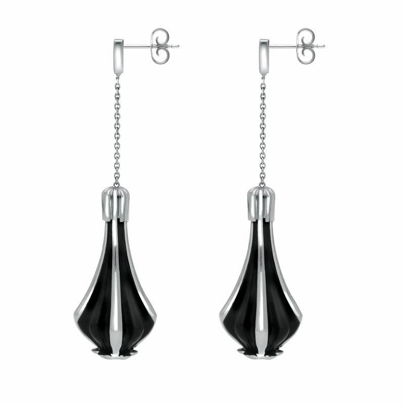 Platinum Whitby Jet 0.22ct Diamond Cabaret Drop Earrings