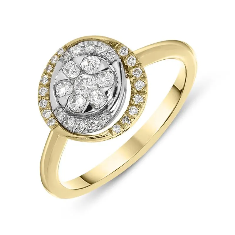 Ponte Vecchio 18ct Yellow Gold 0.33ct Diamond Abstract Cluster Ring