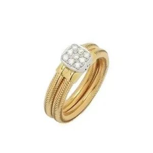 Ponte Vecchio Nobile 18ct Yellow Gold 0.17ct Diamond Pave Ring