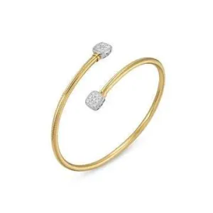 Ponte Vecchio Nobile 18ct Yellow Gold 0.32ct Diamond Twist Bangle