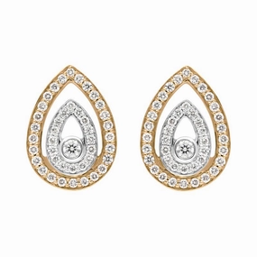 Ponte Vecchio 18ct Rose Gold 0.55ct Diamond Pear Earrings D