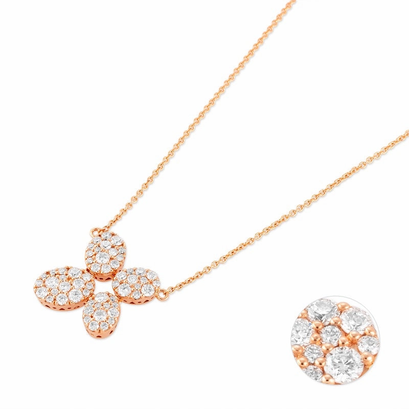 Ponte Vecchio 18ct Rose Gold 0.80ct Diamond Pave Necklace