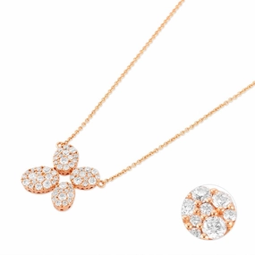 Ponte Vecchio 18ct Rose Gold 0.80ct Diamond Pave Necklace