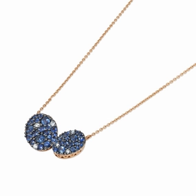 Ponte Vecchio 18ct Rose Gold Sapphire Diamond Pave Necklace