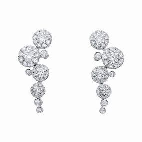 Ponte Vecchio 18ct White Gold 1.37ct Diamond Drop Earrings D