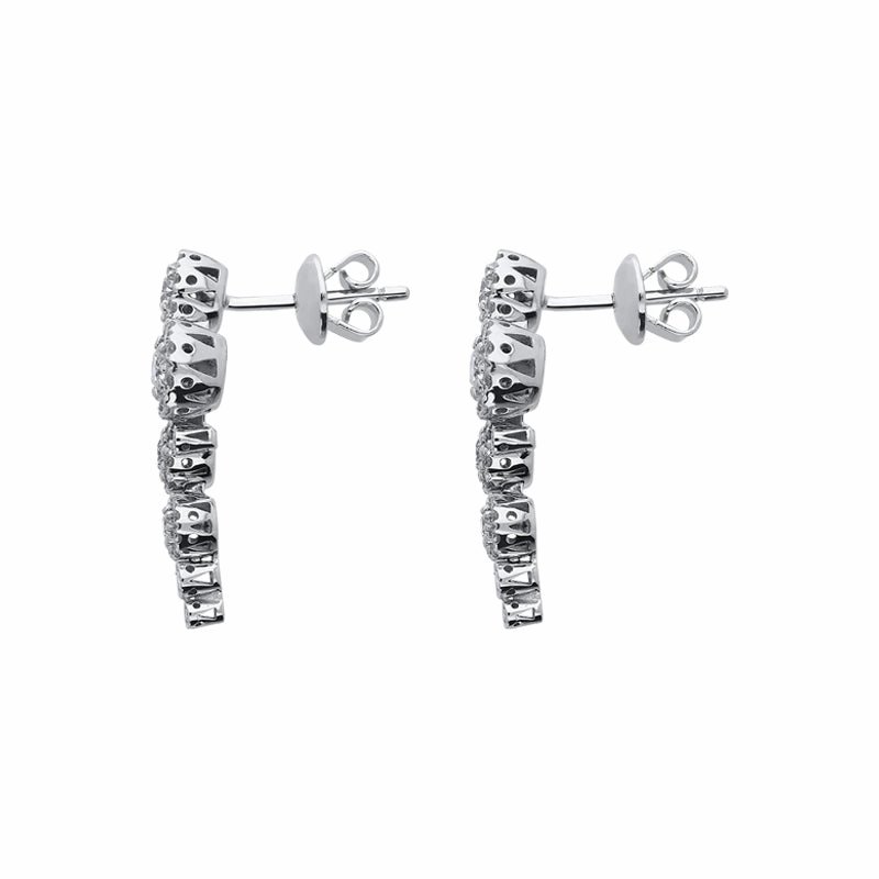 Ponte Vecchio 18ct White Gold 1.37ct Diamond Drop Earrings D
