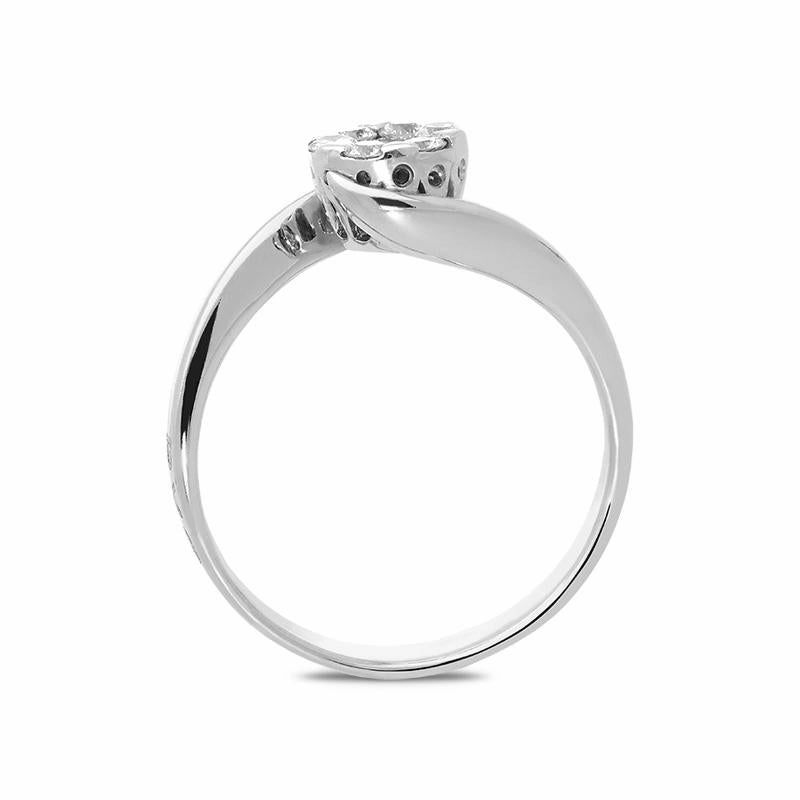 Ponte Vecchio 18ct White Gold Seven Stone 0.33ct Diamond Cluster Ring