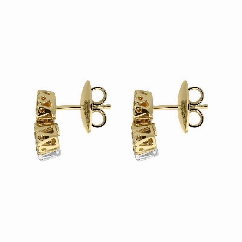 Ponte Vecchio 18ct Yellow Gold Citrine Diamond Cluster Stud Earrings