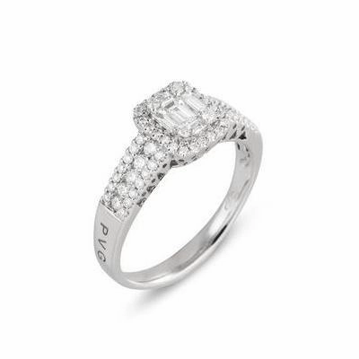 Ponte Vecchio Benvenuto 18ct White Gold 0.67ct Diamond Cluster Ring