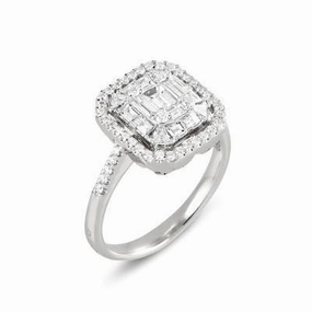 Ponte Vecchio Benvenuto 18ct White Gold 1.02ct Diamond Cluster Ring