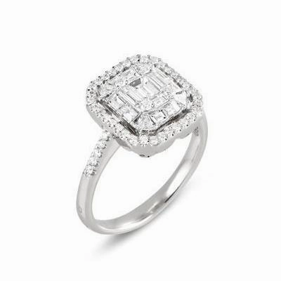 Ponte Vecchio Benvenuto 18ct White Gold 1.02ct Diamond Cluster Ring