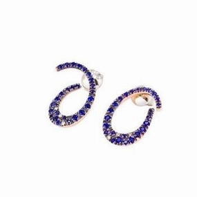Ponte Vecchio Botticelli 18ct Rose Gold 0.87ct Sapphire Diamond Swirl Earrings