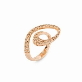Ponte Vecchio Botticelli 18ct Rose Gold 0.89ct Diamond Swirl Ring