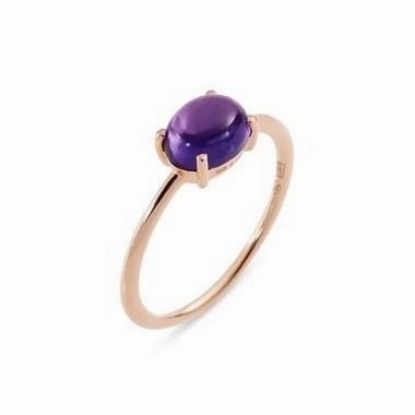 Ponte Vecchio Gioia 18ct Rose Gold 1.30ct Amethyst Oval Ring