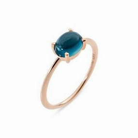 Ponte Vecchio Gioia 18ct Rose Gold 1.30ct London Topaz Oval Ring