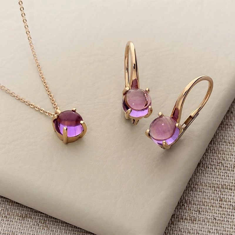 Ponte Vecchio Gioia 18ct Rose Gold 2.00ct Amethyst Drop Earrings