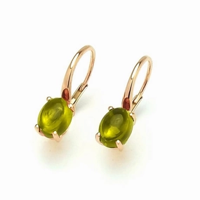 Ponte Vecchio Gioia 18ct Rose Gold 2.70ct Peridot Oval Drop Earrings