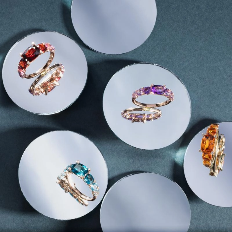 Ponte Vecchio Iris 18ct Rose Gold 2.00ct Amethyst Diamond Ring