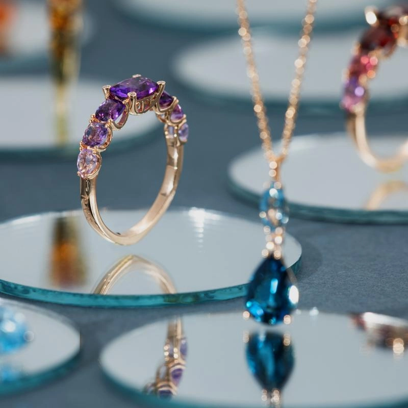 Ponte Vecchio Iris 18ct Rose Gold 2.00ct Amethyst Diamond Ring