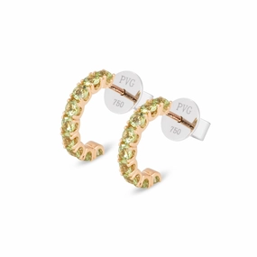 Ponte Vecchio Iris 18ct Rose Gold Peridot Hoop Earrings