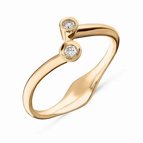 Ponte Vecchio Liberty 18ct Rose Gold 0.6ct Diamond Crossover Ring