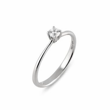 Ponte Vecchio Love Promise 18ct White Gold 0.15ct Diamond Solitaire Ring