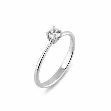 Ponte Vecchio Love Promise 18ct White Gold 0.20ct Diamond Solitaire Ring