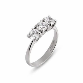 Ponte Vecchio Love Promise 18ct White Gold 1.20ct Diamond Trilogy Ring