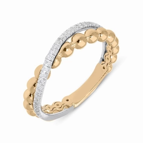 Ponte Vecchio Medici 18ct Rose Gold 0.15ct Diamond Crossover Ring