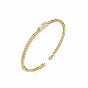 Ponte Vecchio Nobile 18ct Yellow Gold 0.06ct Diamond Bar Bangle