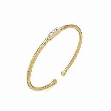 Ponte Vecchio Nobile 18ct Yellow Gold 0.06ct Diamond Bar Bangle