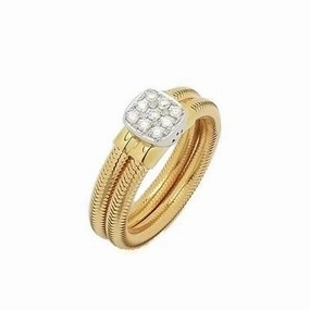Ponte Vecchio Nobile 18ct Yellow Gold 0.17ct Diamond Pave Ring