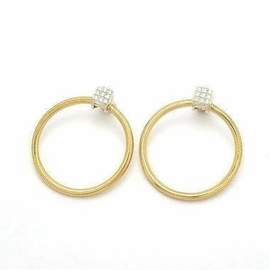 Ponte Vecchio Nobile 18ct Yellow Gold 0.32ct Diamond Hoop Drop Earrings
