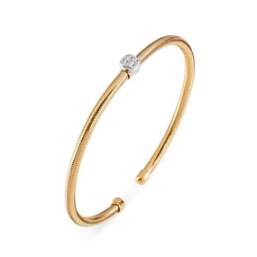 Ponte Vecchio Nobile 18ct Yellow Gold Diamond Cluster Bangle