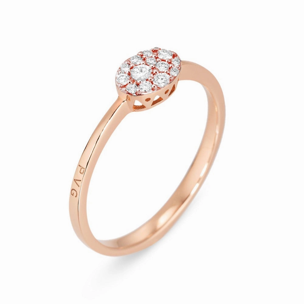 Ponte Vecchio Pitti 18ct Rose Gold 0.15ct Diamond Oval Ring