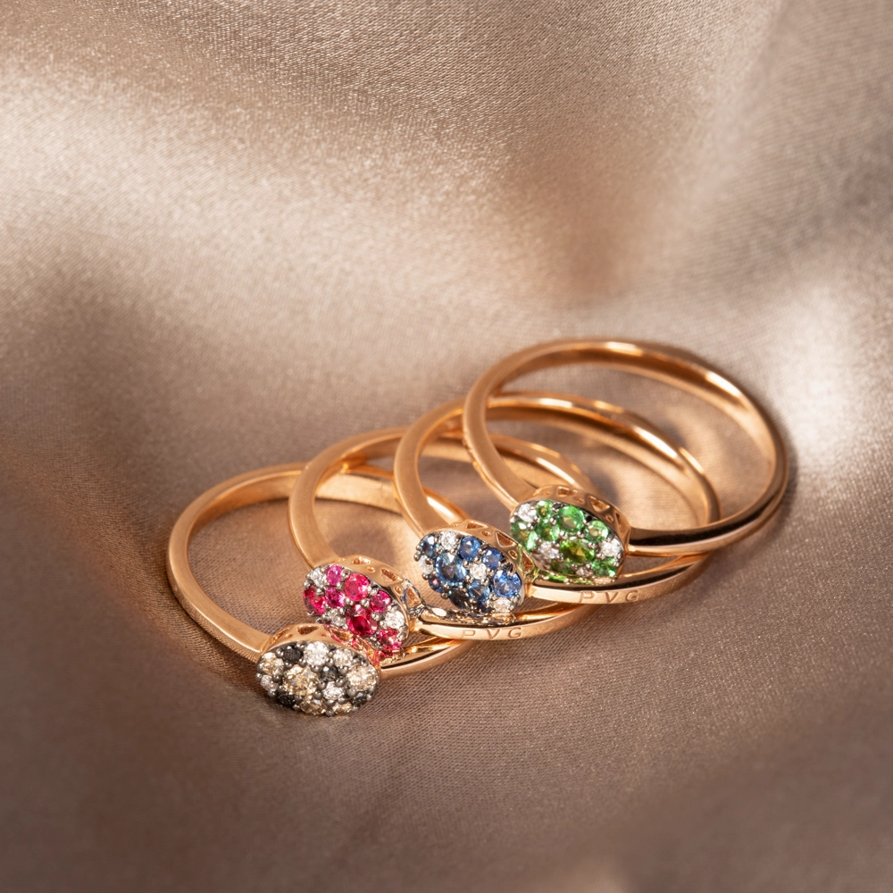 Ponte Vecchio Pitti 18ct Rose Gold 0.15ct Diamond Oval Ring