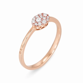 Ponte Vecchio Pitti 18ct Rose Gold 0.15ct Diamond Oval Ring